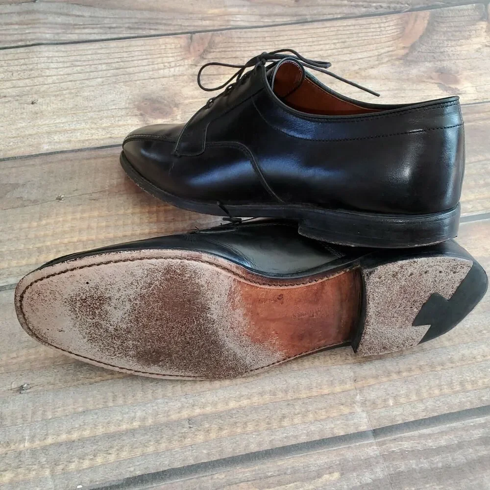 Allen Edmonds Sagamore Black Bicycle Toe‎ Dress Shoes Oxfords 12C narrow width